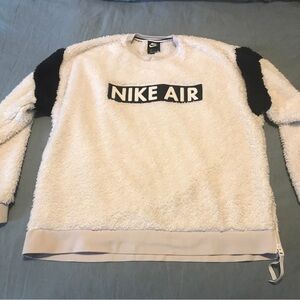 Nike Air athletic mens L fleece white sweatshirt